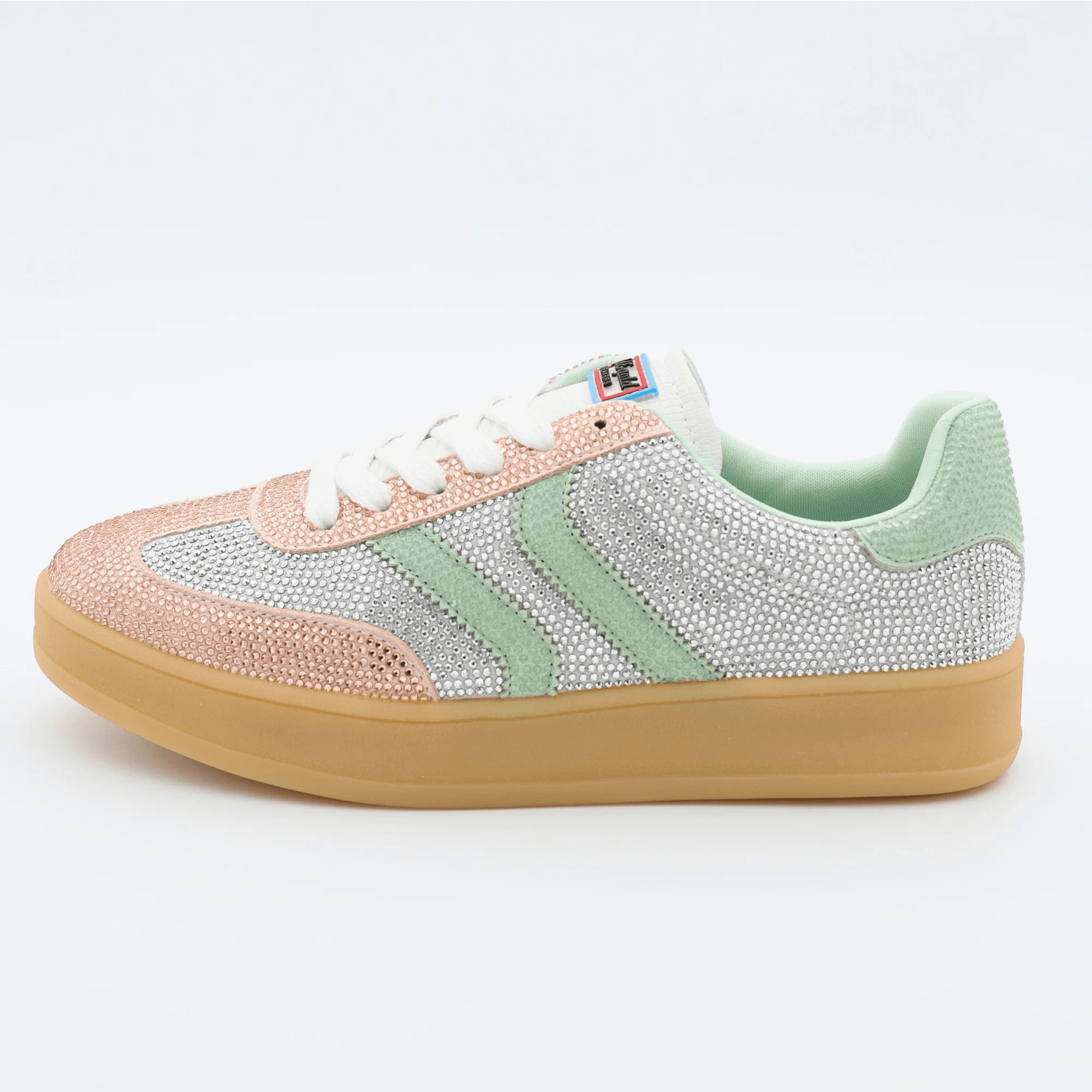 Дамски Сникърси "Champagne" с Кристали и Подметка в Телесен Цвят Gold&Gold Roberto Fashion Store Sneakers GNG2603GB1048CPGN-36 36