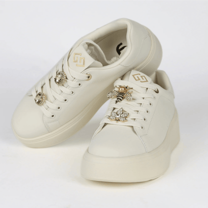 Дамски Сникърси с брошки, Бял Gold&Gold Roberto Fashion Store Sneakers GNG1012SNKWHIBRC36 36