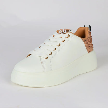 Дамски Сникърси с камъни, Бял Gold&Gold Roberto Fashion Store Sneakers GNG1012SNKWHISTO36 36