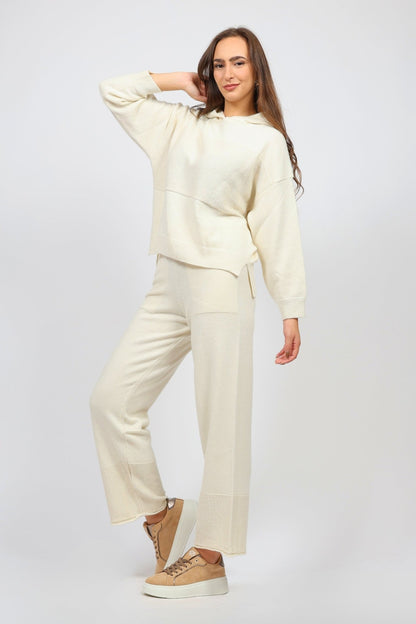 Дамски Спортен Плетен Комплект от 2 части, Бял Serianno Collection S Roberto Fashion Store Set SER1611SETWHICSHS S Бял