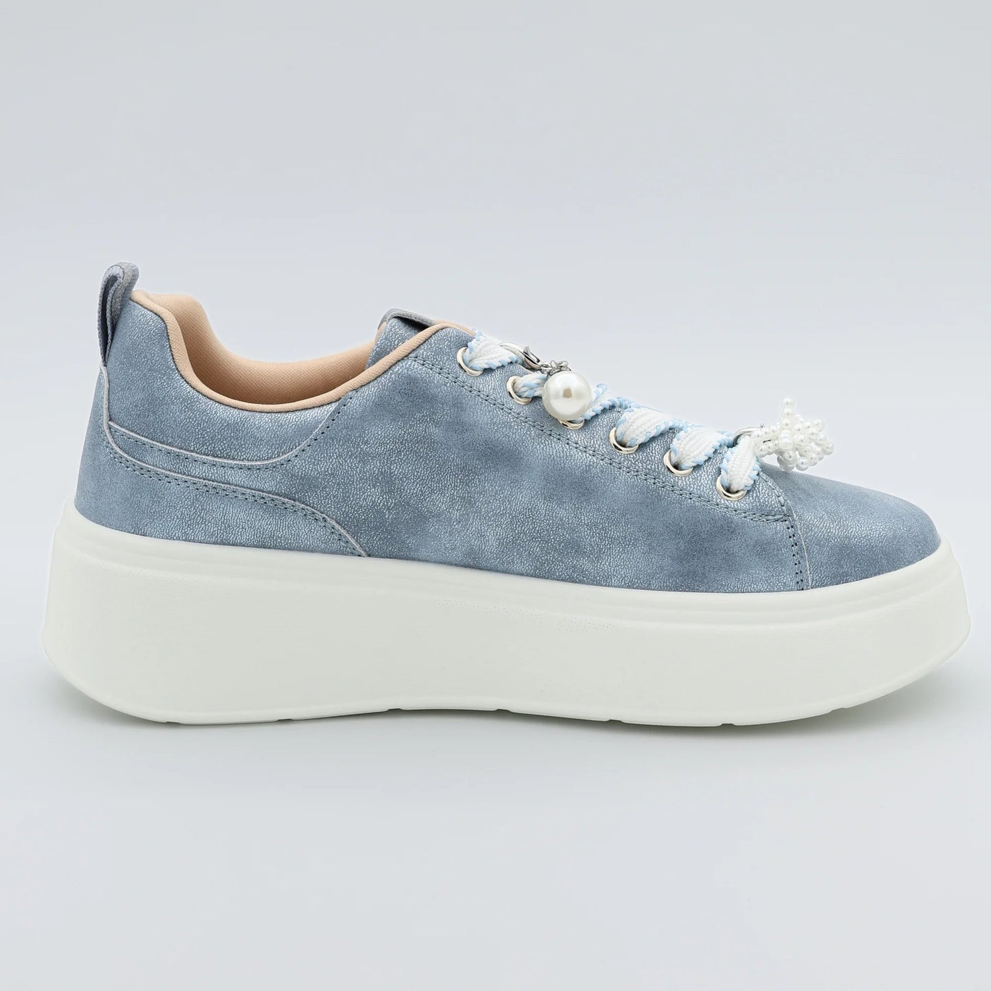 Дамски Спортни Сникърси "Evita Peron" с перли Gold&Gold Roberto Fashion Store Sneakers GNG2603GB1046BLU-36 36