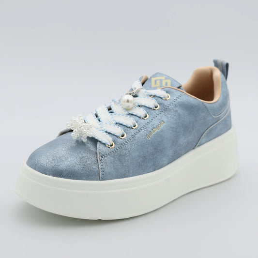 Дамски Спортни Сникърси "Evita Peron" с перли Gold&Gold Roberto Fashion Store Sneakers GNG2603GB1046BLU-36 36