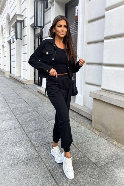 Дамски три части дрес комплект - елегантен черен стил за всяка повод LaBalancia Roberto Fashion Store Shirt 5907378502226 Uniwersalny