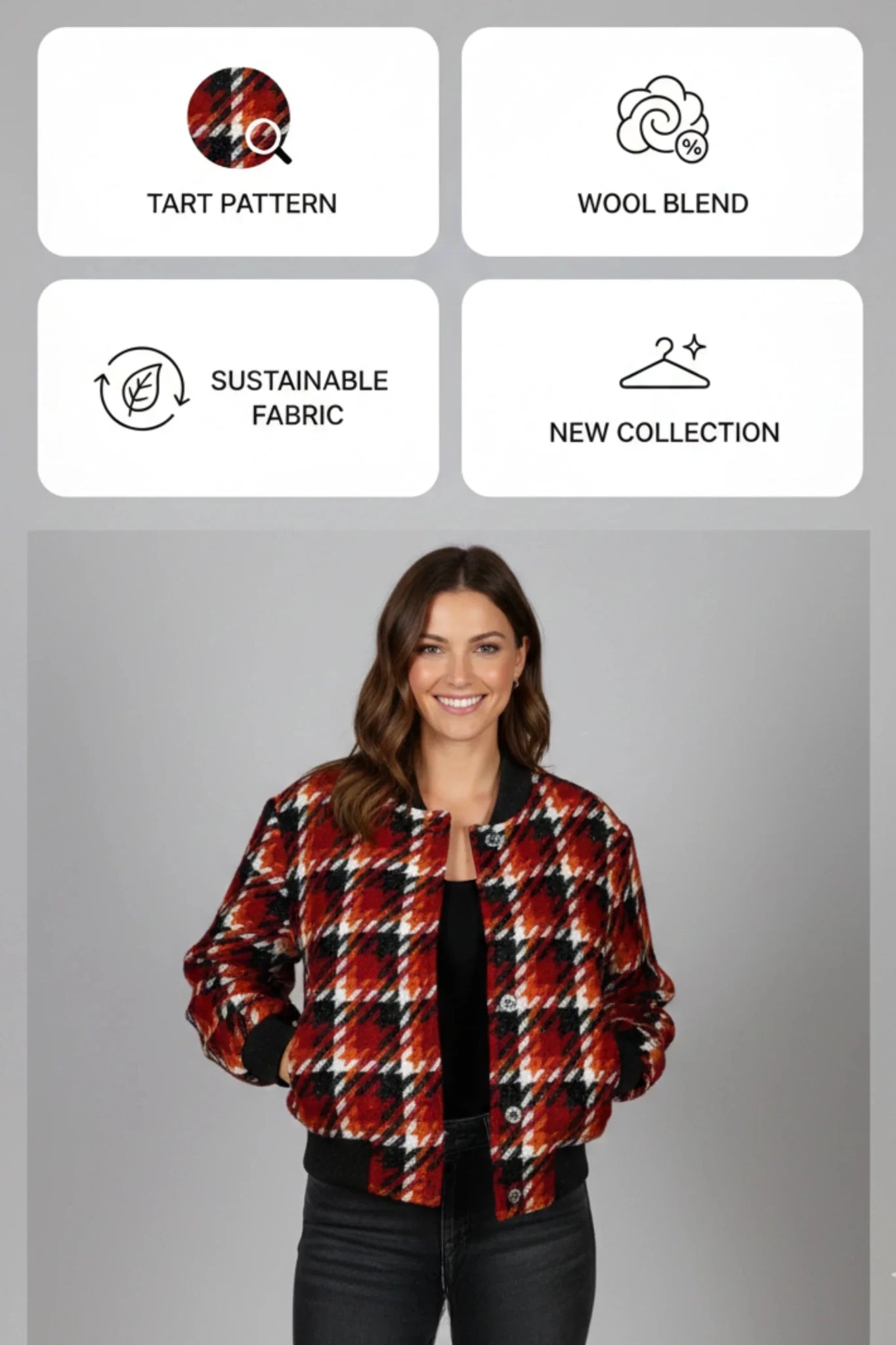 Дамско Карирано Сако, Червен La Sagrada Roberto Fashion Store Trousers LSG0102JCKREDTRT38 38