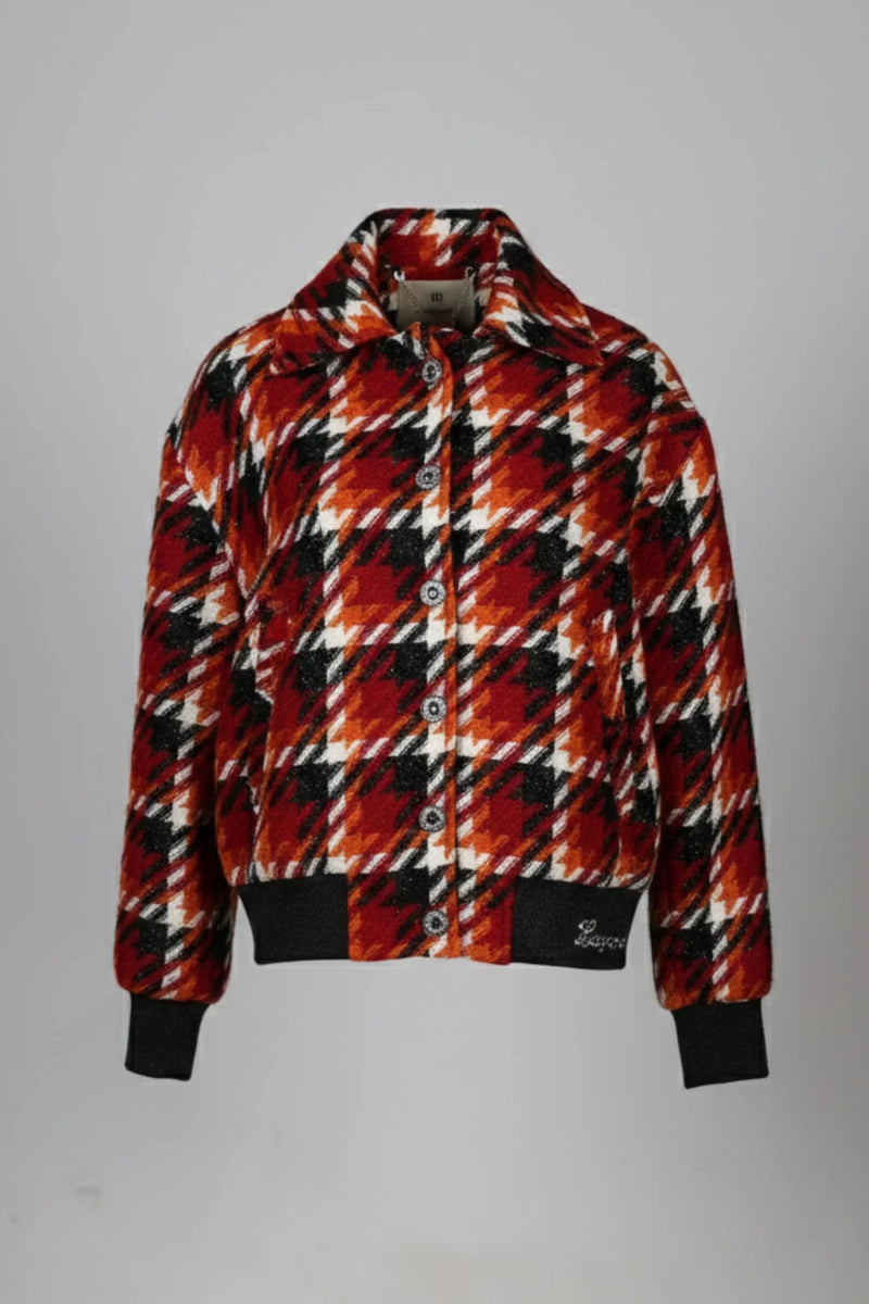 Дамско Карирано Сако, Червен