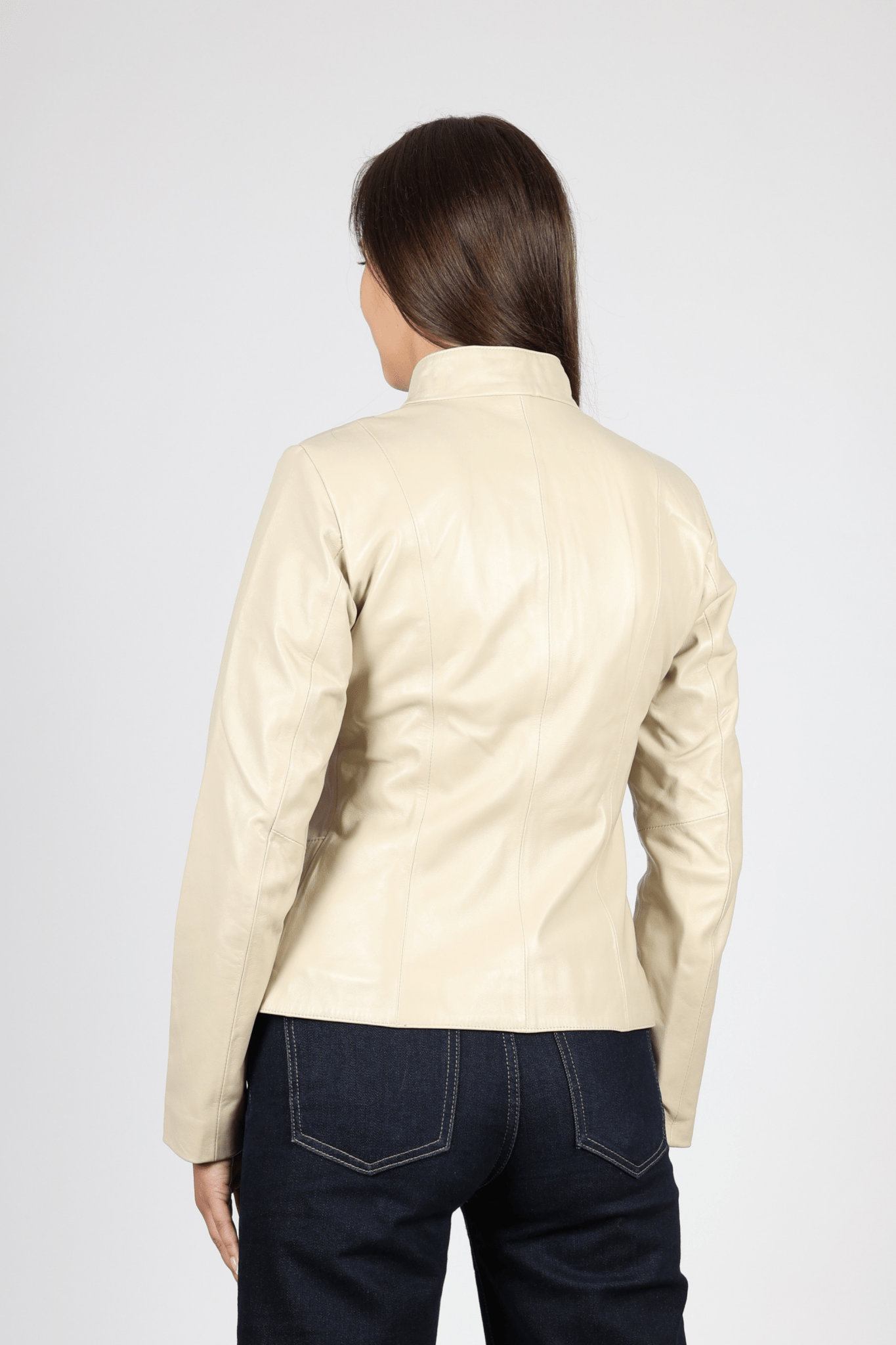 Women's Leather Jacket, Beige