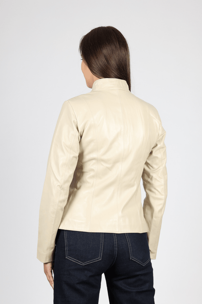 Women's Leather Jacket, Beige