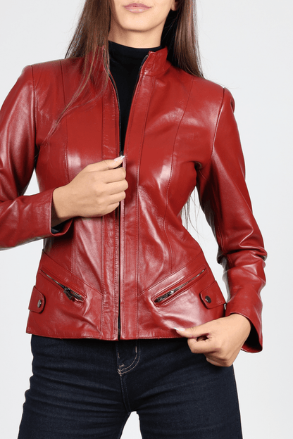 Women's Leather Jacket, Red