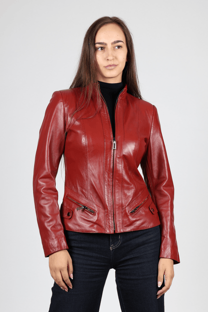 Women's Leather Jacket, Red
