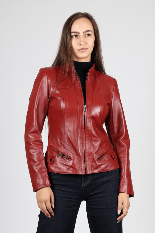 Women's Leather Jacket, Red