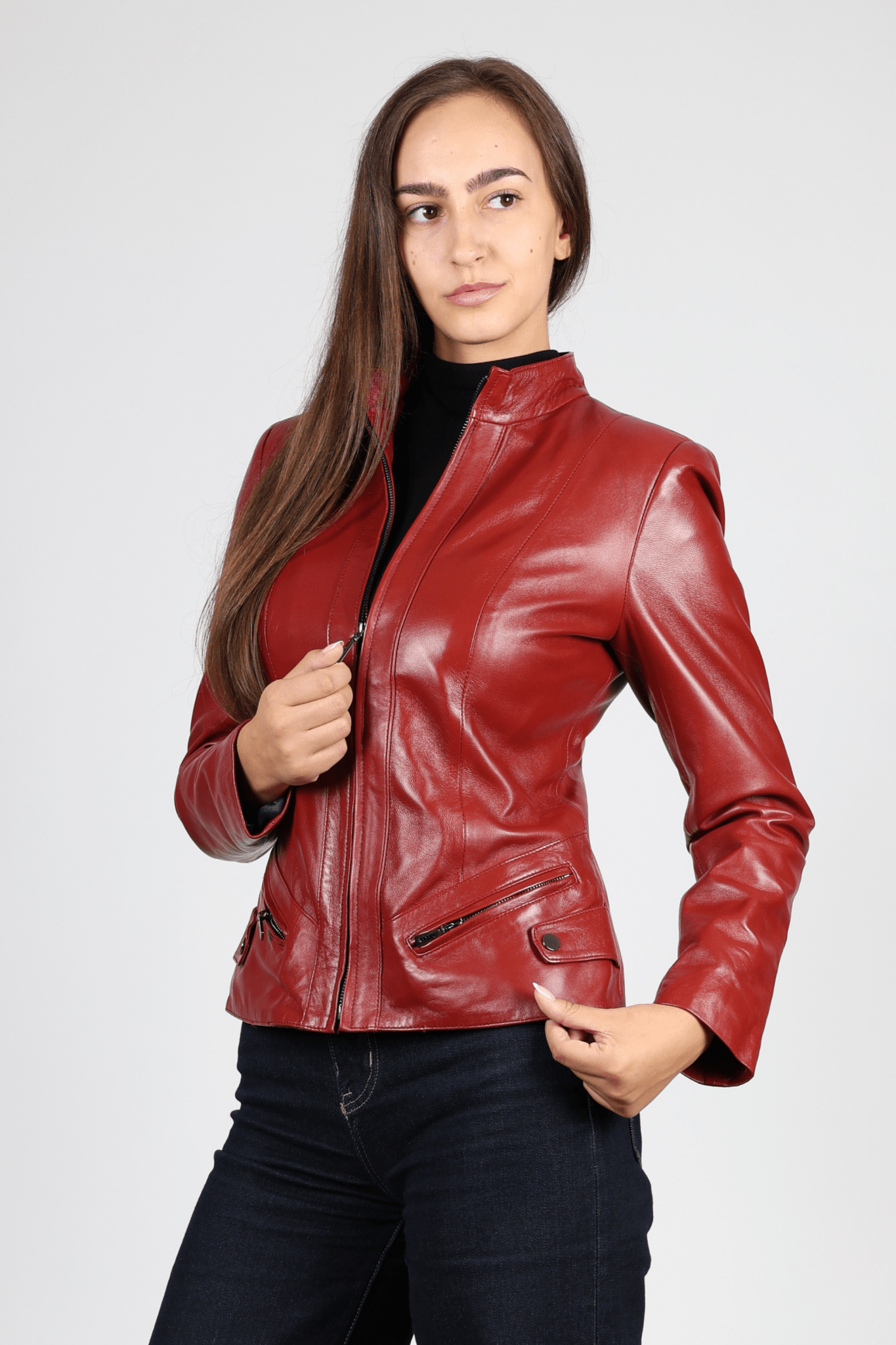 Women's Leather Jacket, Red