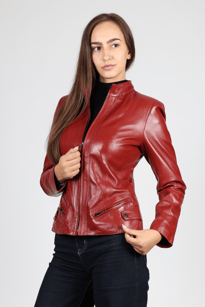 Women's Leather Jacket, Red