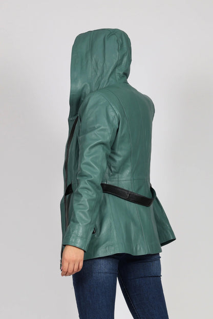 Дамско Кожено Яке, Грахово Зелен Roberto Fashion Roberto Fashion Store Jacket LEA2511JCKGRLBLTM XS