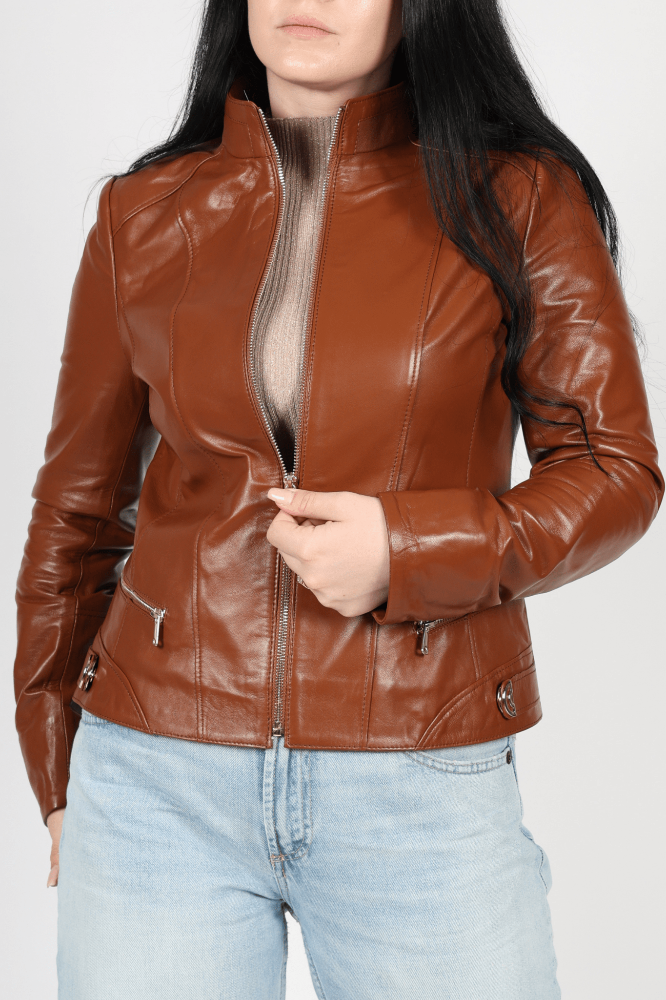Women's Leather Jacket, Brown