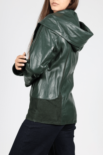 Women's Leather Jacket, Green