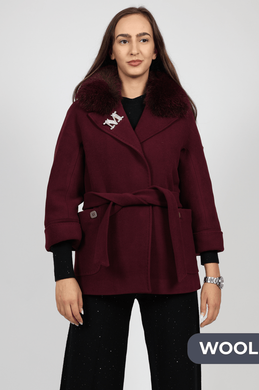 Women's Coat, Burgundy