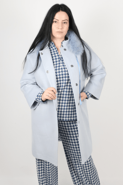 Дамско Палто, Розов & Син Roberto Fashion Store Coat ESMBLU10 42 EU Blue