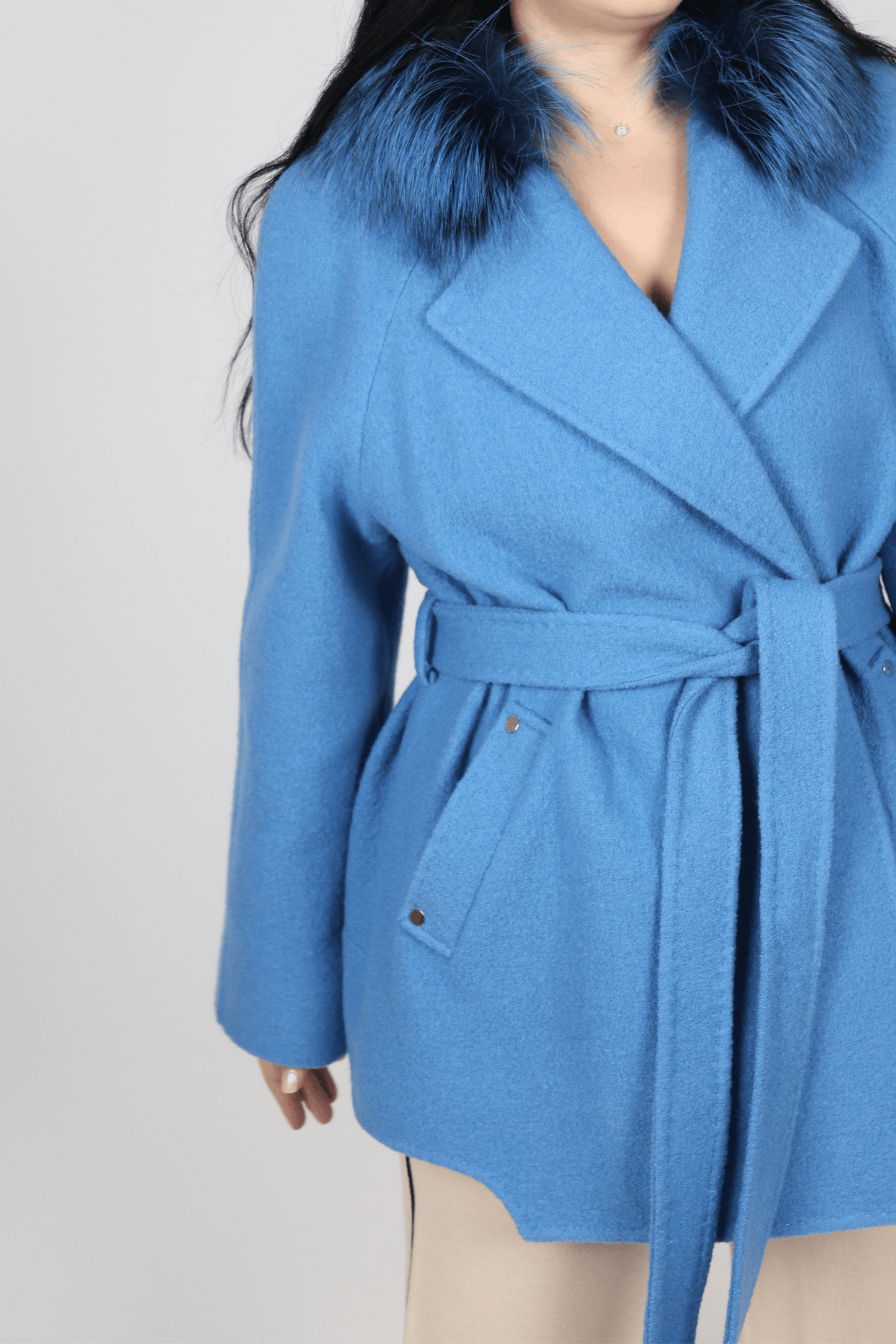 Дамско Палто, Син Roberto Fashion Store Coat ROBE1037 38 EU Blue