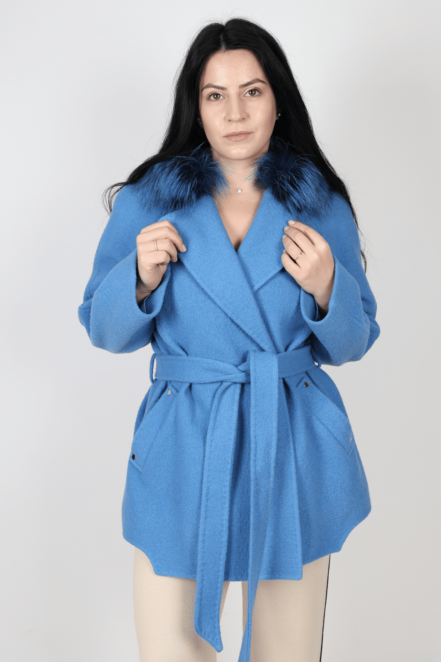 Дамско Палто, Син Roberto Fashion Store Coat ROBE1037 38 EU Blue