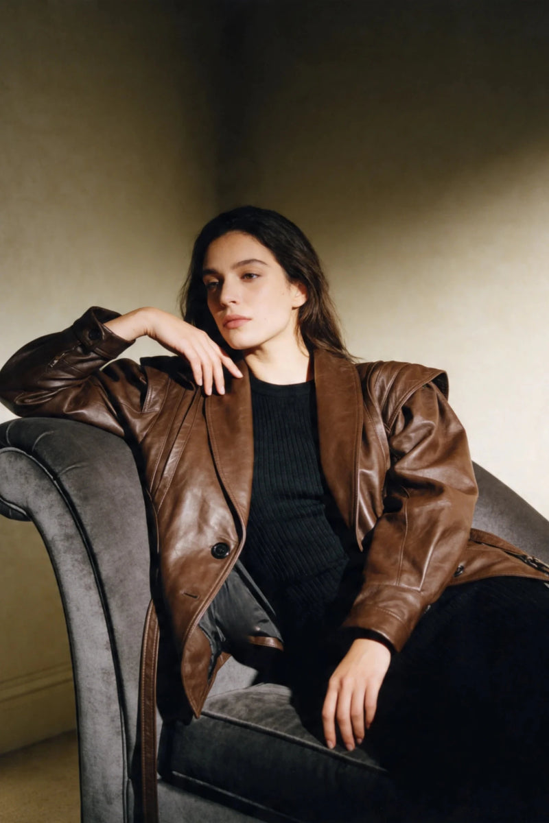 Дамско яке "Valere" от 100% агнешка кожа (Напа) – Елегантност и стил с колан