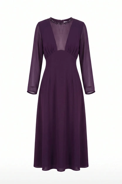 Елегантна миди рокля Roberto&Co - лилаво Roberto&Co Roberto Fashion Store Dress NLZ0907DRSPURMID-36 36
