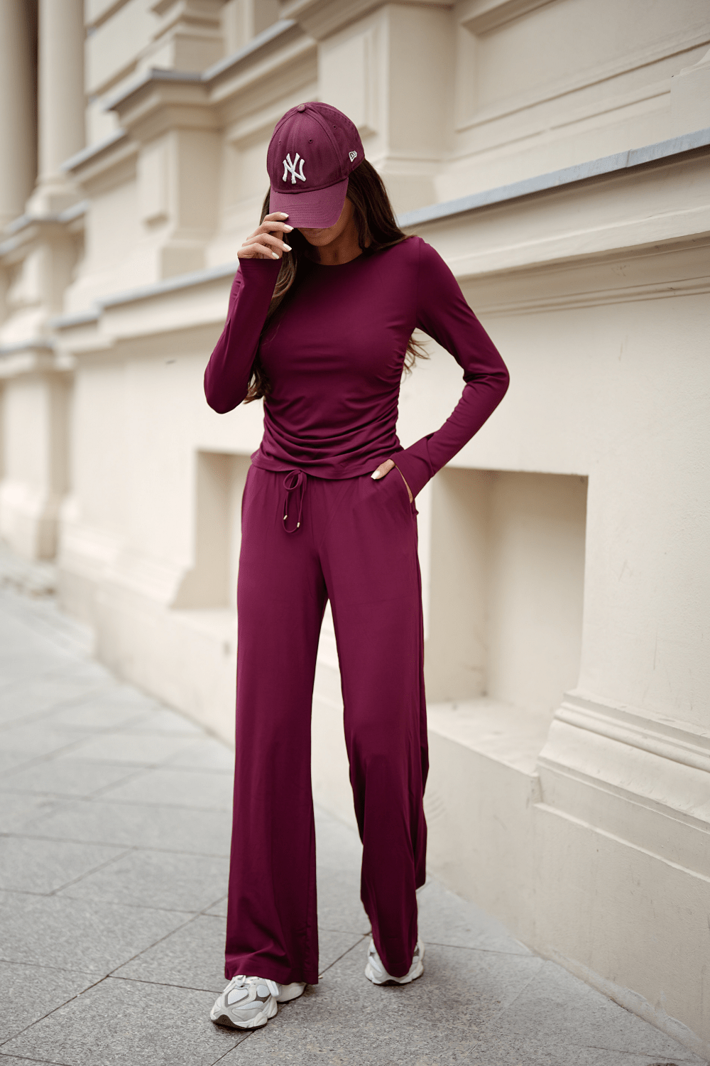 Комплект SHIRA с дълъг ръкав – бордо, вискоза и еластан LaBalancia Roberto Fashion Store Set 5907378515264 XS/S