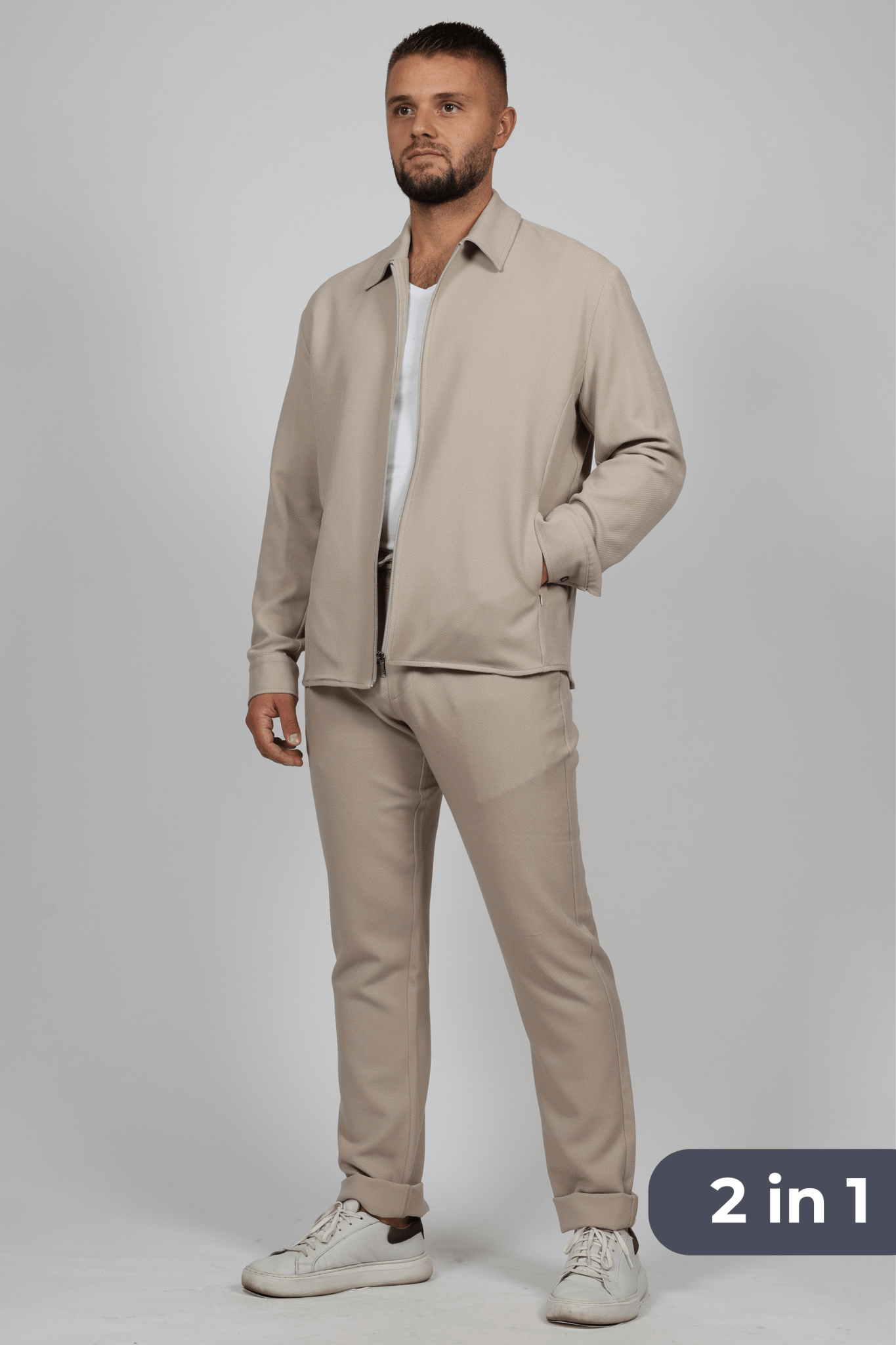 Men's 2-piece set, Beige