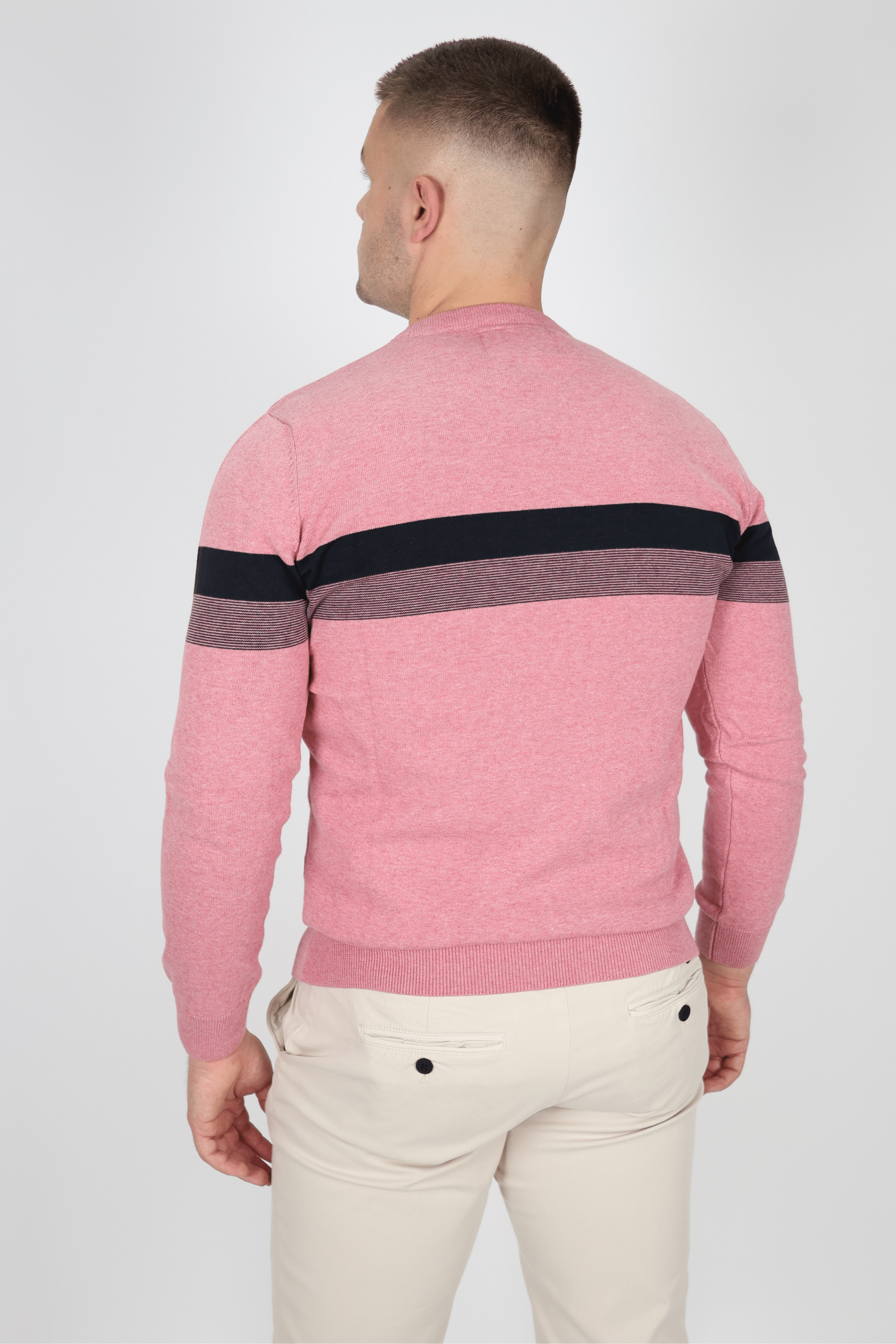 Мъжки Пуловер, Син & Розов Roberto Fashion Store Sweatshirt BLUNKP12 Pink M INTL