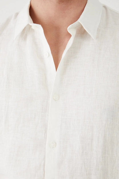Мъжка ленена риза за плаж в бял цвят Medicine Roberto Fashion Store Shirt RS25KDM090-00X-S S