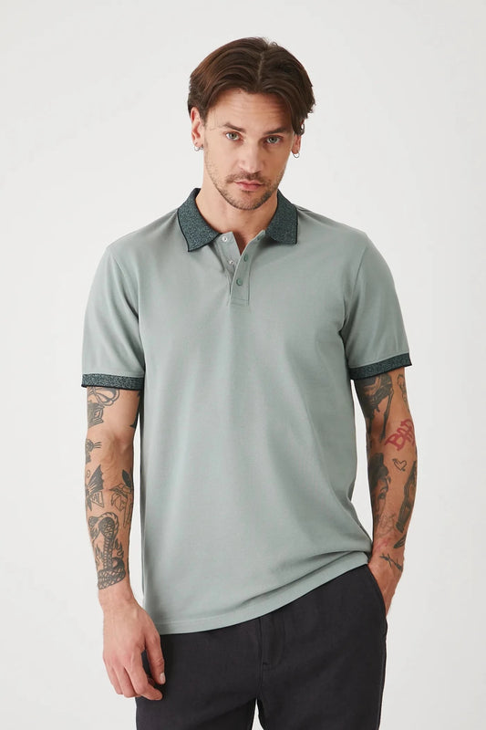 Мъжка поло тениска за всякакви поводи в зелен цвят Roberto Fashion Store Roberto Fashion Store T-shirt RS25POMA01-97X-M M