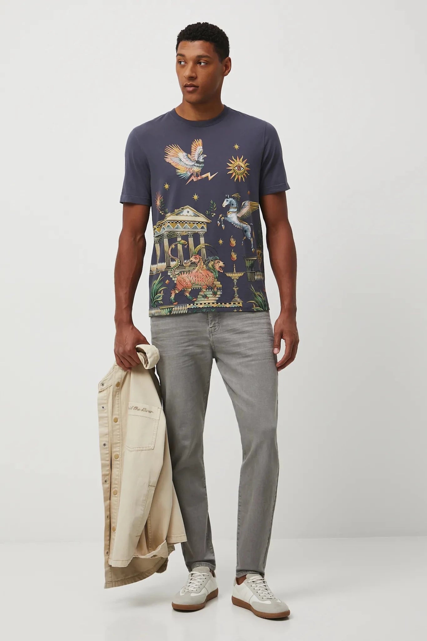 Мъжки дънки тип "Straight Fit" в светлосив цвят Medicine Roberto Fashion Store T-shirt RW25SJM201-90J-31 31