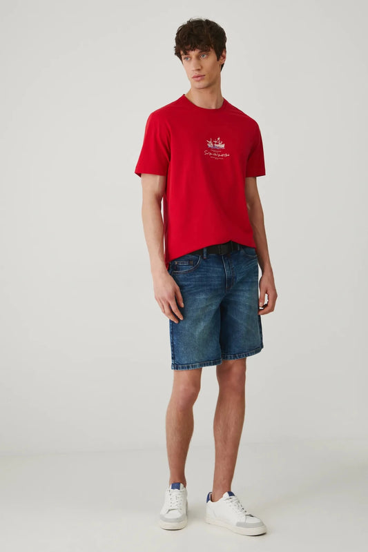 Мъжки къси дънки за всякакви поводи в тъмносин цвят Medicine Roberto Fashion Store Jeans RS25-SZM075-55J-31 31