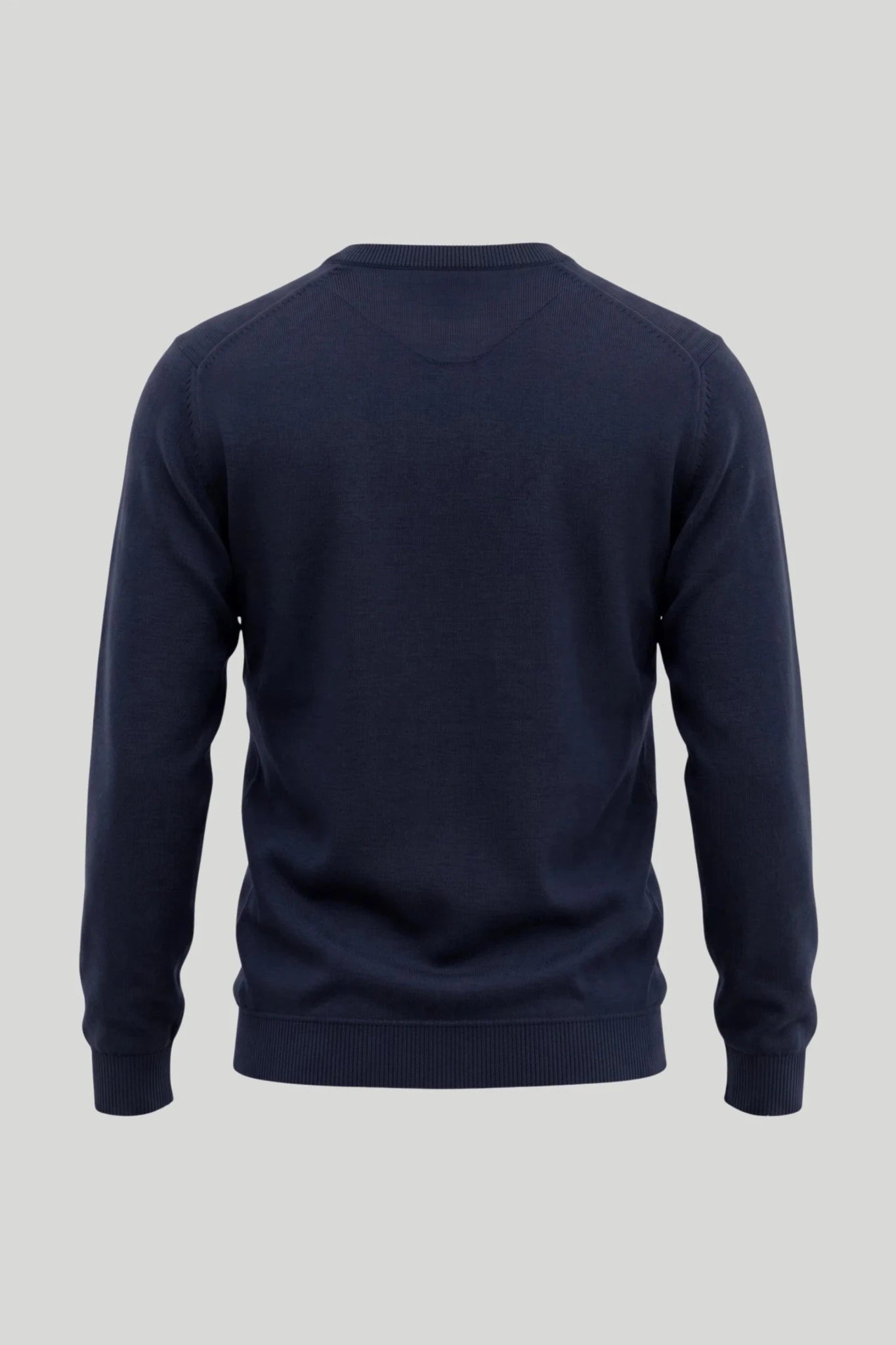 Мъжки памучен пуловер с обло деколте в морско синьо Roberto&Co Roberto Fashion Store Sweater CLM0808KNINAVYBLS S