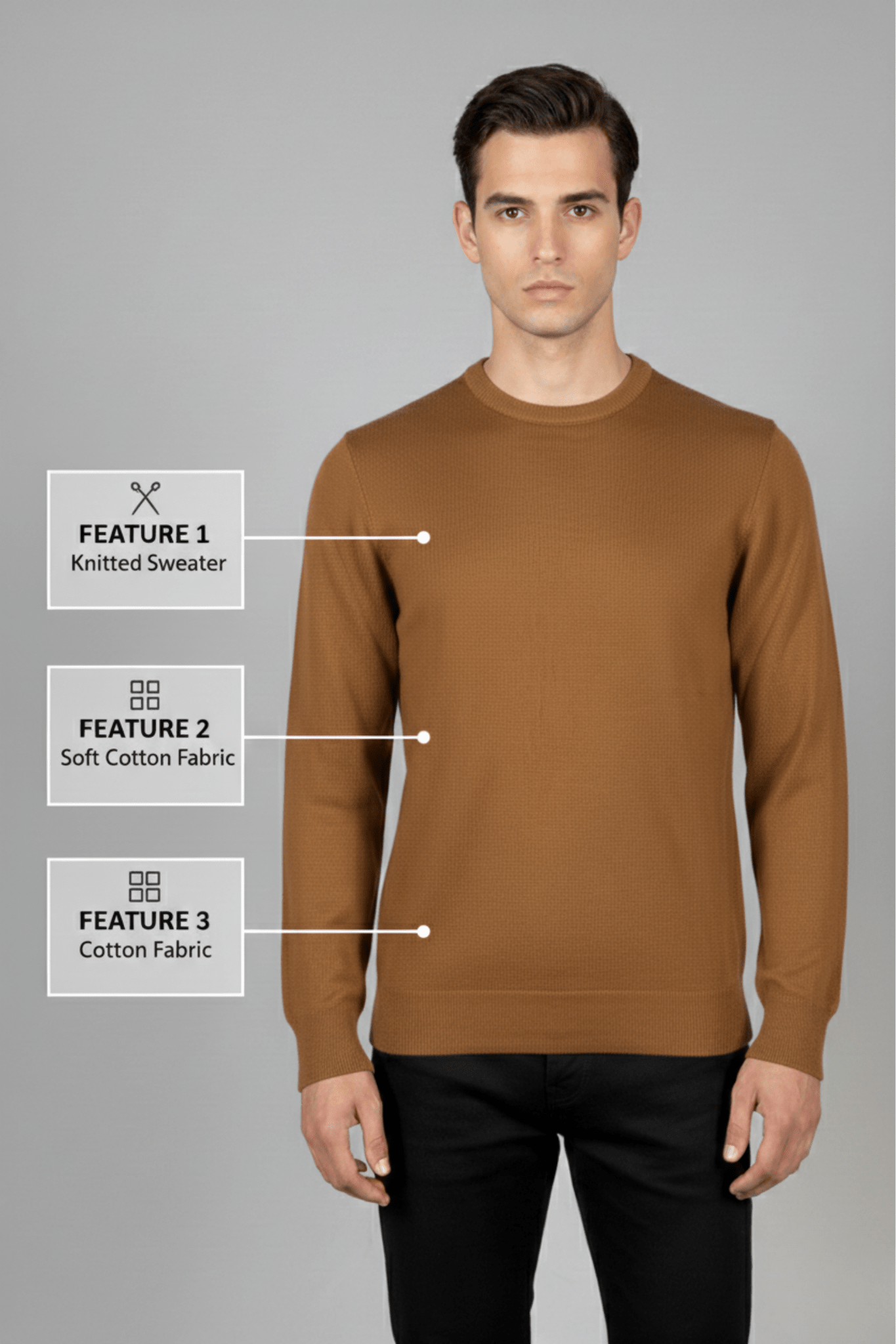 Мъжки Памучен Пуловер, Тютюн Giotelli Roberto Fashion Store Jacket GIO3101SWETABKNIS S