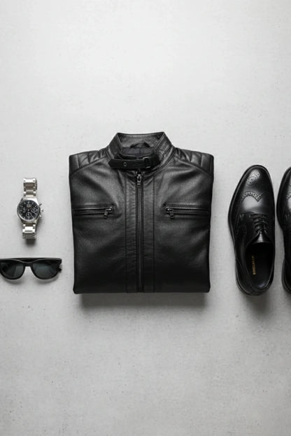 Мъжко Кожено Яке, Черен Roberto Fashion Roberto Fashion Store Jacket LEA2701JACBLKROCL S