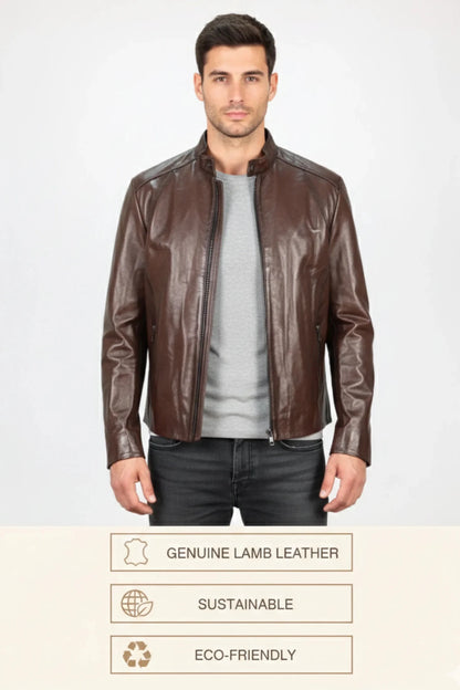 Мъжко Кожено Яке, Кафяв Roberto Fashion Roberto Fashion Store Jacket LEA2601JACBROGENL S