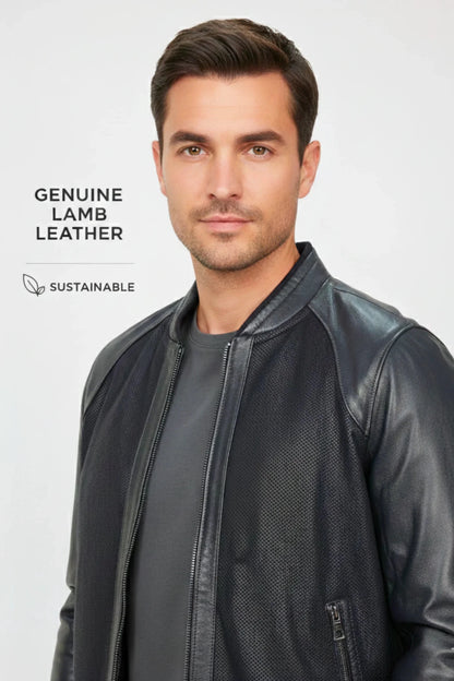 Мъжко Кожено Яке, Син Roberto Fashion Roberto Fashion Store Jacket LEA2601JACNAVVELXL M