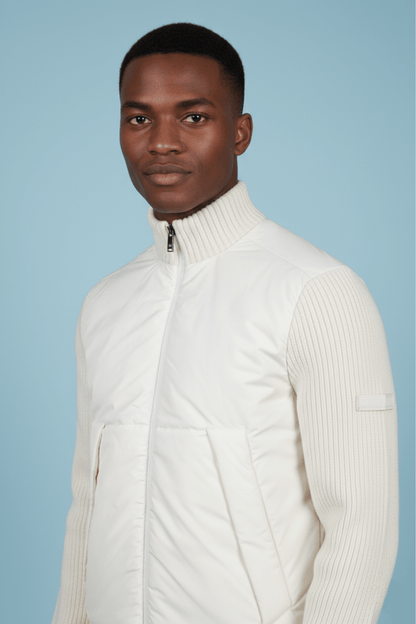 Мъжко Спортно Яке с плетени ръкави, Бял Giotelli Roberto Fashion Store Jacket GIO2601SWEWHIZIPM M