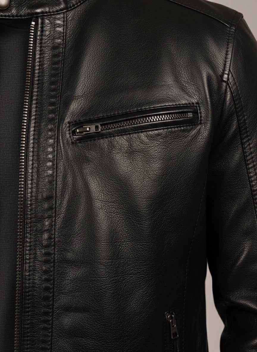 Мъжко Яке от Агнешка Кожа, Черен Roberto Fashion Roberto Fashion Store Set LEA1302JCKBLKTIG-L S