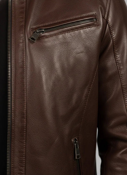 Мъжко Яке от Агнешка Кожа, Кафяв Roberto Fashion Roberto Fashion Store Set LEA1302JCKBROTIG-L S