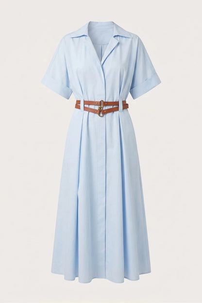 Памучна рокля "Esta" - небесно синьо Roberto&Co Roberto Fashion Store Dress ESL1007DRSBLUCOT-36 36