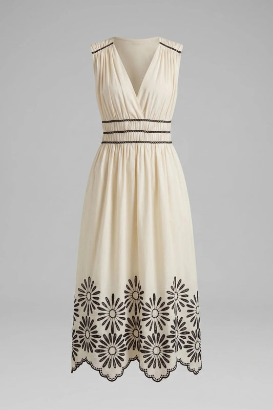 Памучна рокля Roberto&Co - бежово Roberto&Co Roberto Fashion Store Dress KMY0907DRSBEILNG-36 36