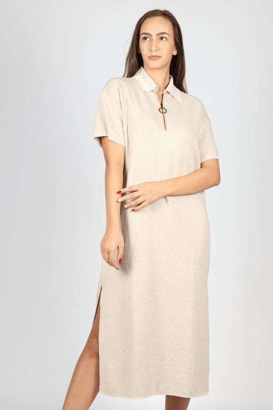 Knitted Dress, Beige