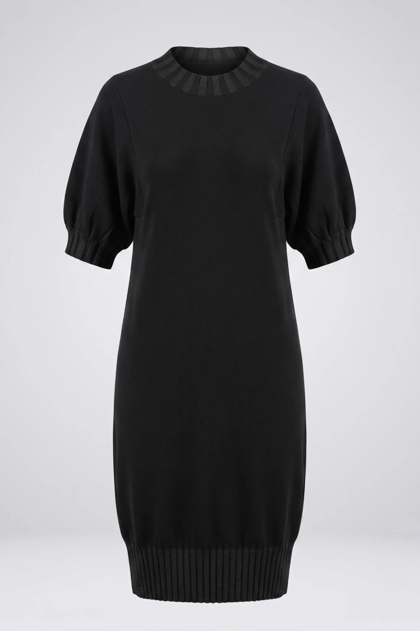 Плетена рокля от био памук Сериано - черно Serianno Roberto Fashion Store Dress SER1007DRSBLKKNI-S S