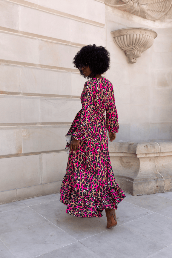 Рокля "АННА" дълга в пантерски десен с розови акценти за жени LaBalancia Roberto Fashion Store Shirt 5907378504169 XS/S