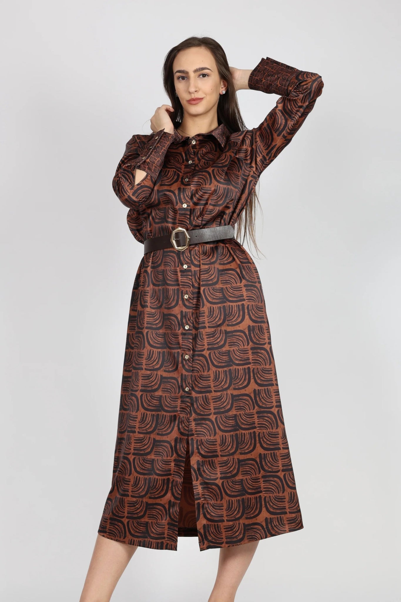 Рокля, Кафяв New Era Roberto Fashion Store One piece NLZ0612DRSBRWLNG36 36