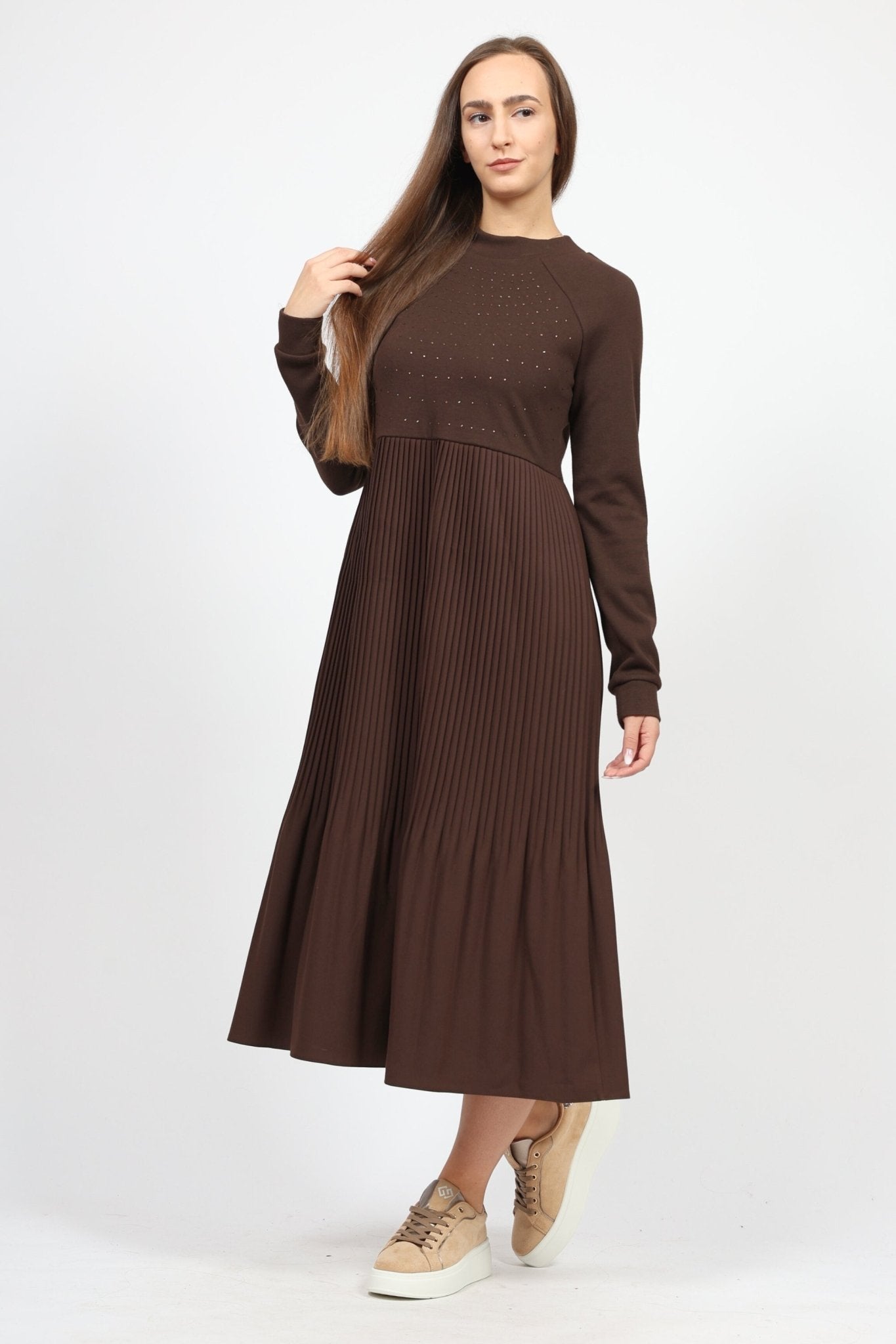 Рокля, Кафяв Roberto Fashion Roberto Fashion Store One piece ESP3010DRSBRWCLF36 36 Кафяв