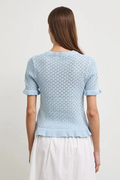 Светлосиня дамска тениска слим кройка от 100% памук Medicine Roberto Fashion Store T-shirt RW26-TSD204-50X-XS XS