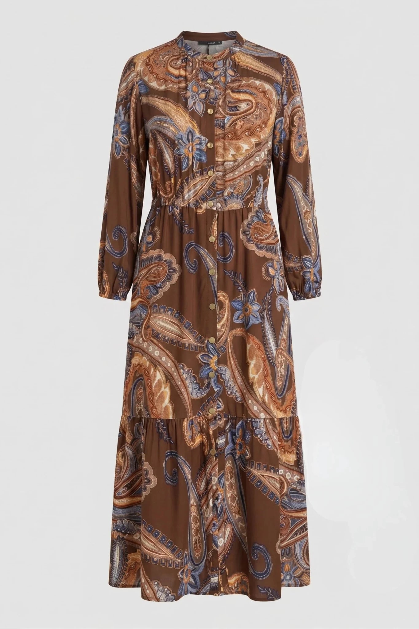 Вискозна миди рокля "Piena" - кафяво Roberto&Co Roberto Fashion Store Dress PIE1007DRSBROMID-44 44