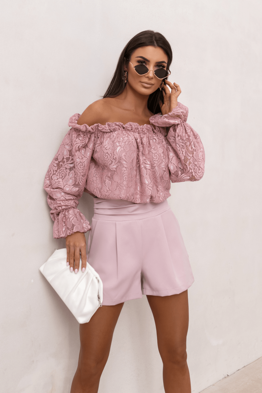 Жена Блуза MIA с дантела в прасковено розово LaBalancia Roberto Fashion Store Set 5907378521623 M